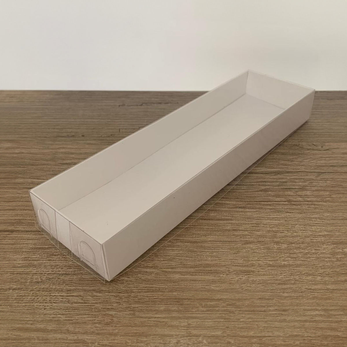 6.5x20.5x2.5 ALTI BEYAZ KARTON ÜSTÜ ASETAT KUTU