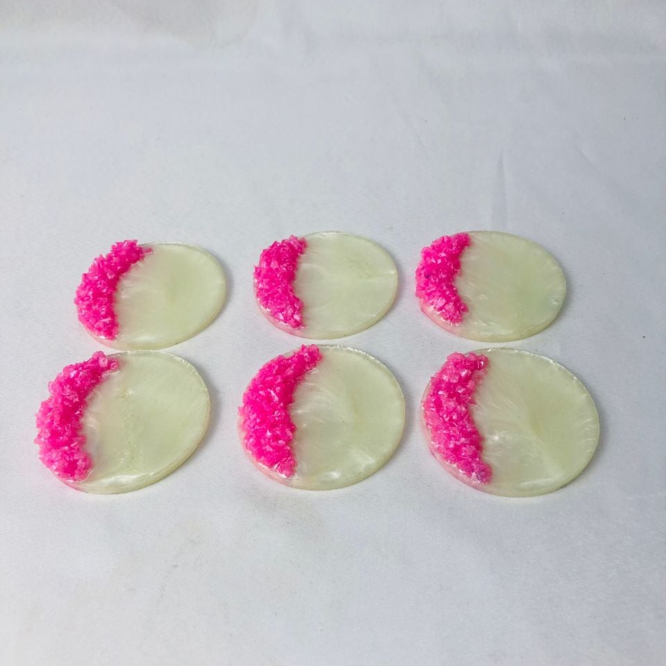 EPOKSİ KARIŞIM MAGNET PEMBE TAŞLI YUVARLAK