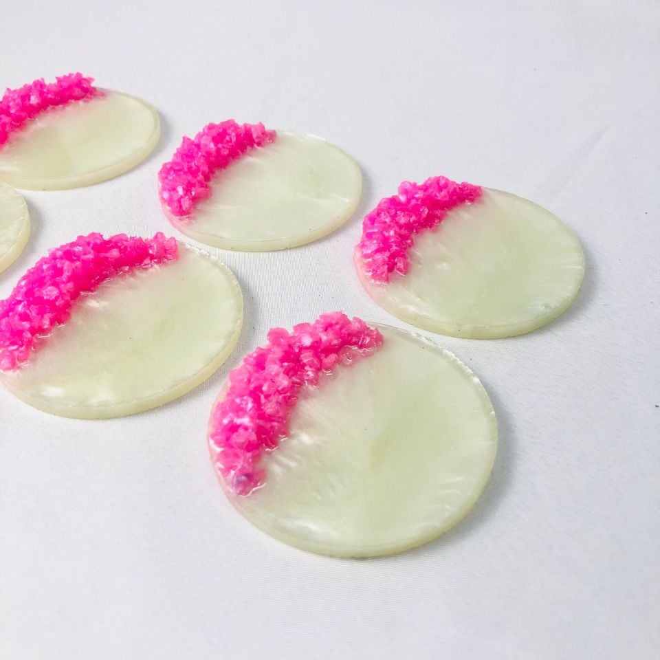 EPOKSİ KARIŞIM MAGNET PEMBE TAŞLI YUVARLAK