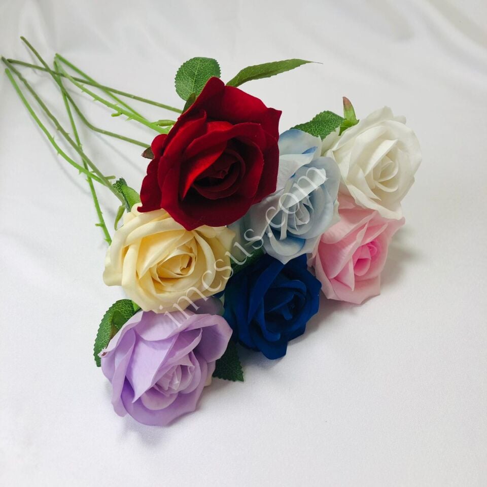 RENKLİ TEKLİ KADİFE GÜL