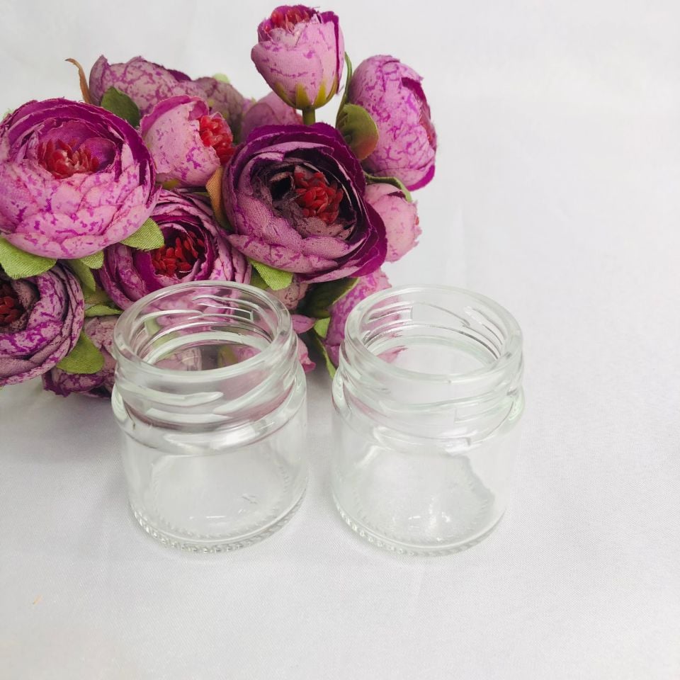 CAM KAVANOZ BOŞ YUVARLAK KAPAKSIZ 40cc #enuygun