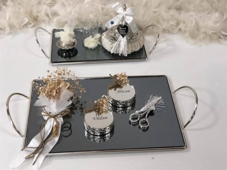 AYNALI İTALYAN TEPSİ AYAKLI 2'Lİ