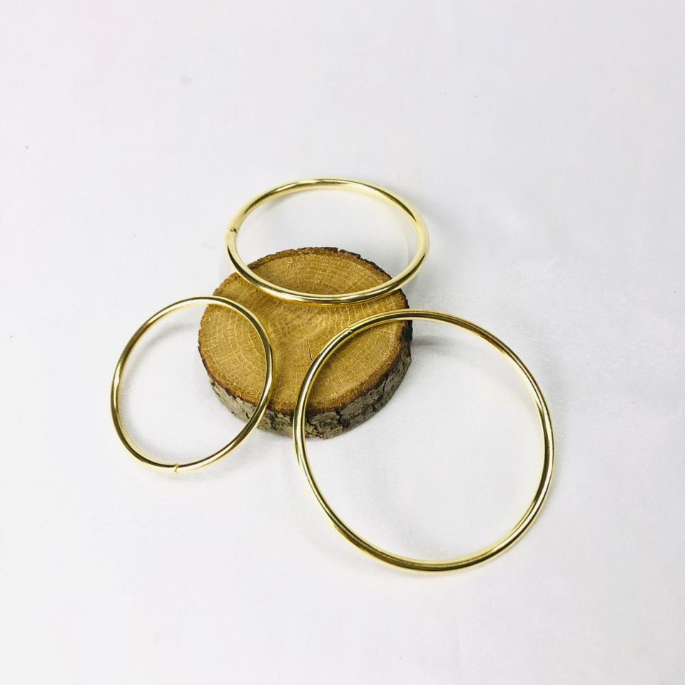 METAL HALKA 10 Adet - 6cm - Gold