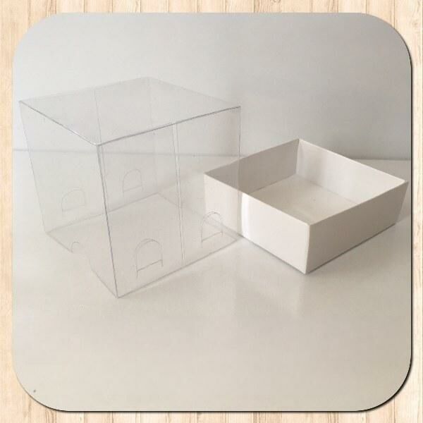 6x6x6 ALTI BEYAZ KARTON ÜSTÜ ASETAT KUTU