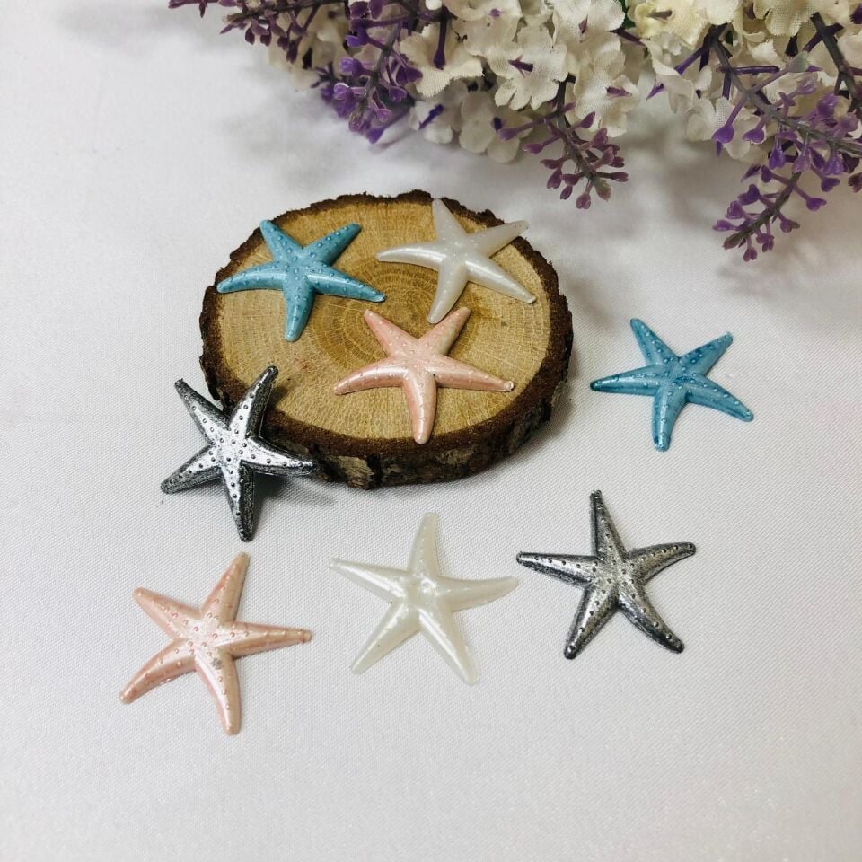 RENKLİ PLASTİK DENİZ YILDIZI 2,5cm 100'lü