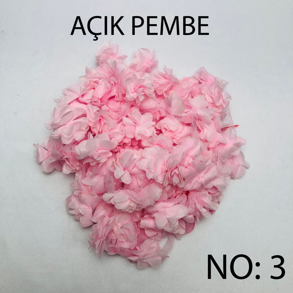 ÇİÇEK TÜL LAZER KESİM 10m NO:3 - AÇIK PEMBE