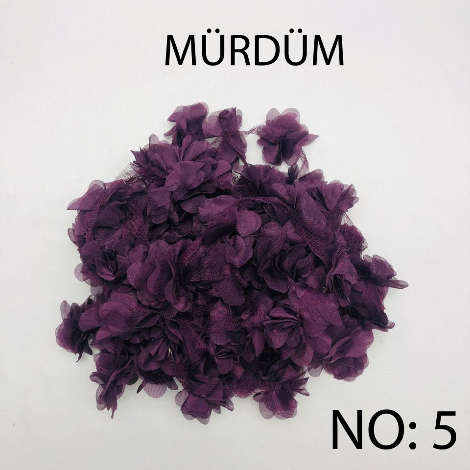 ÇİÇEK TÜL LAZER KESİM 10m NO:5 - MÜRDÜM