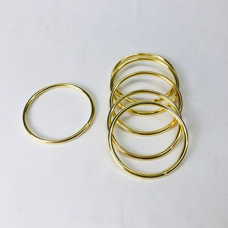 METAL HALKA 10 Adet - 6cm - Gold