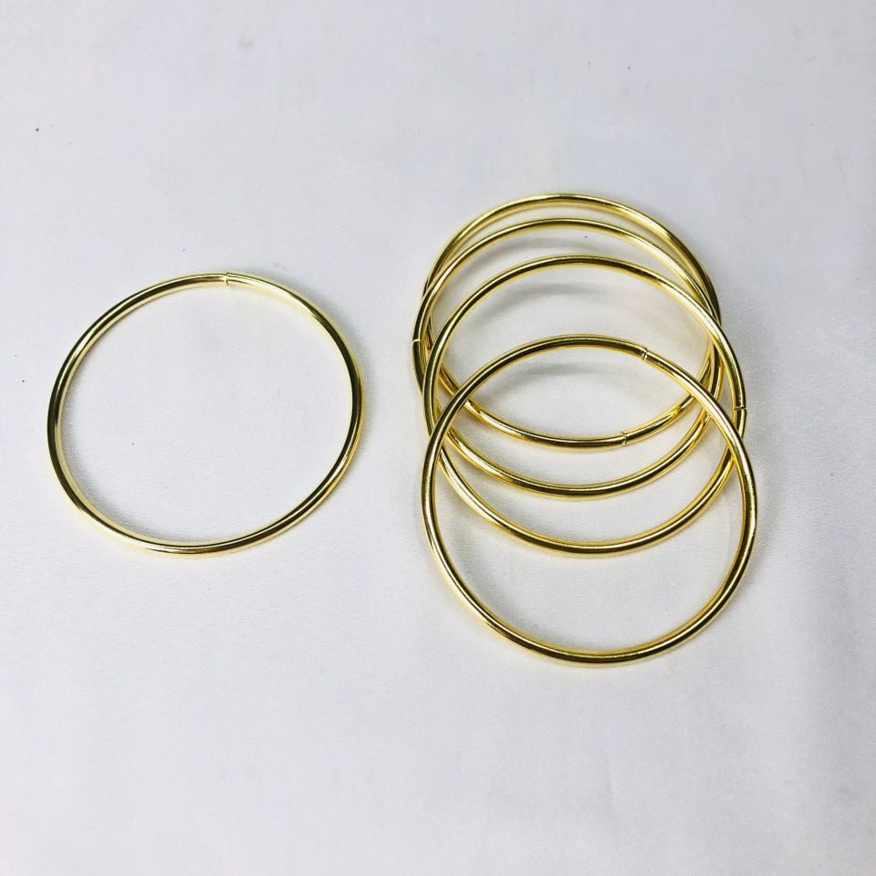 METAL HALKA 10 Adet - 7cm - Gold