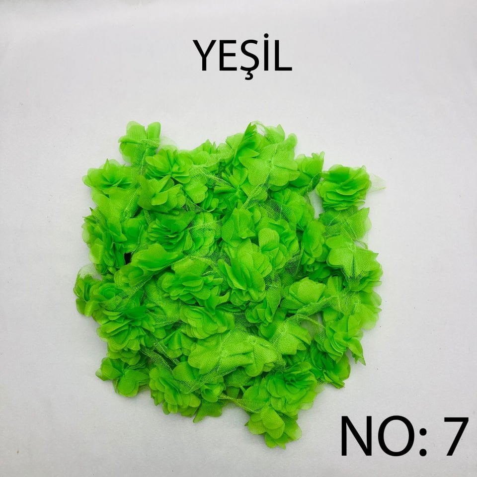 ÇİÇEK TÜL LAZER KESİM 10m NO:7 - YEŞİL