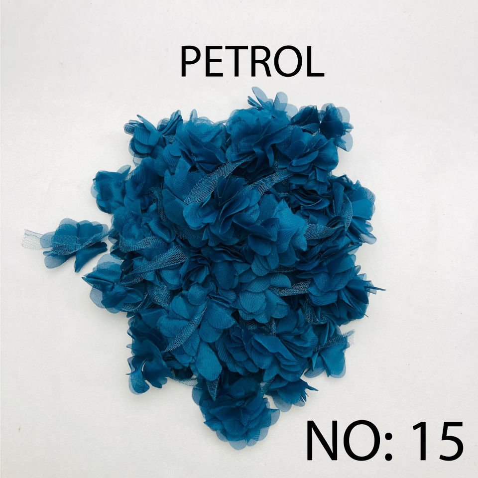 ÇİÇEK TÜL LAZER KESİM 10m NO:15 - PETROL