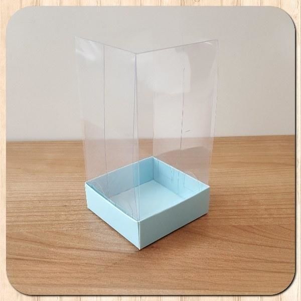 6x6x12 ALTI MAVİ KARTON ÜSTÜ ASETAT KUTU