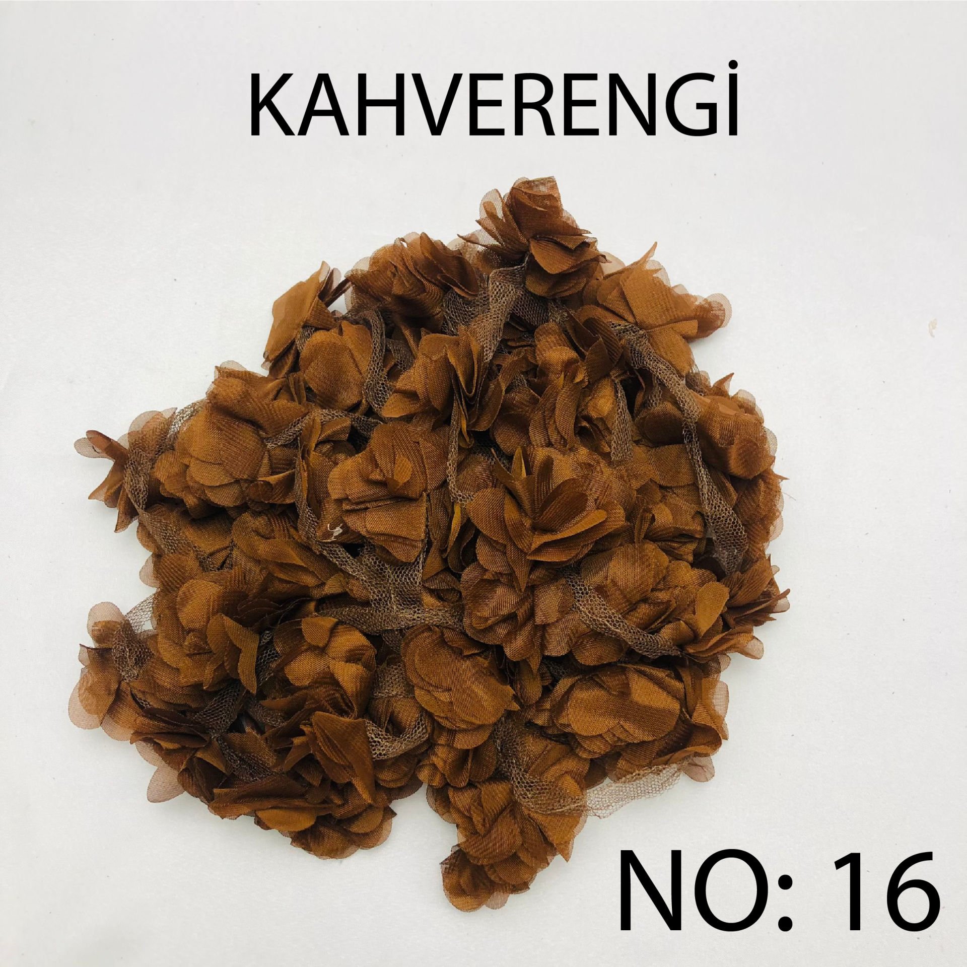 ÇİÇEK TÜL LAZER KESİM 10m NO:16 - KAHVERENGİ