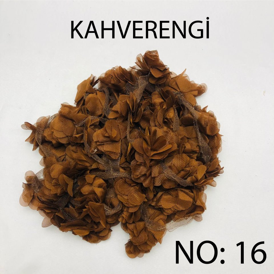ÇİÇEK TÜL LAZER KESİM 10m NO:16 - KAHVERENGİ