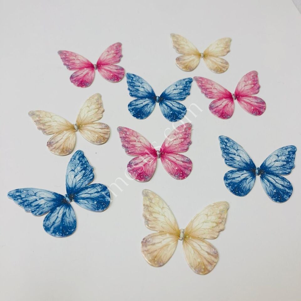 KÜÇÜK KELEBEK KESİM BASKILI HAZIR KART