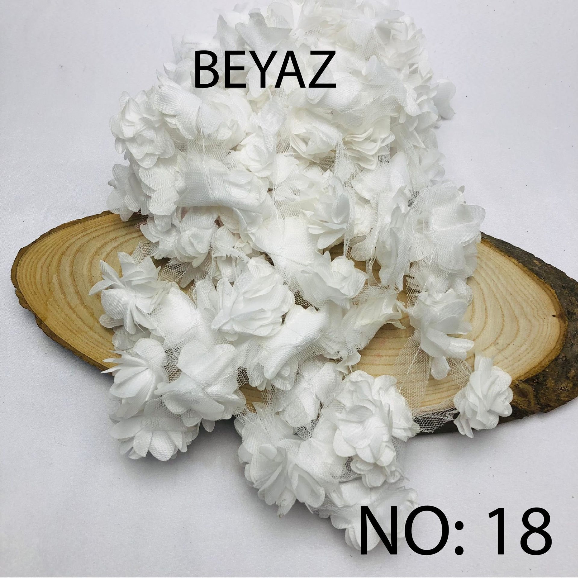 ÇİÇEK TÜL LAZER KESİM 10m NO:18 - BEYAZ