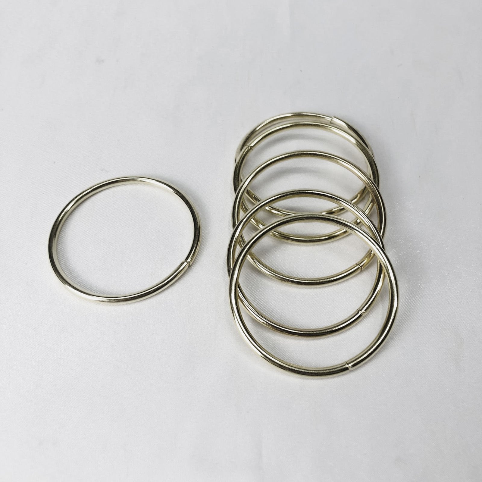 METAL HALKA 10 Adet - 6cm - Gümüş