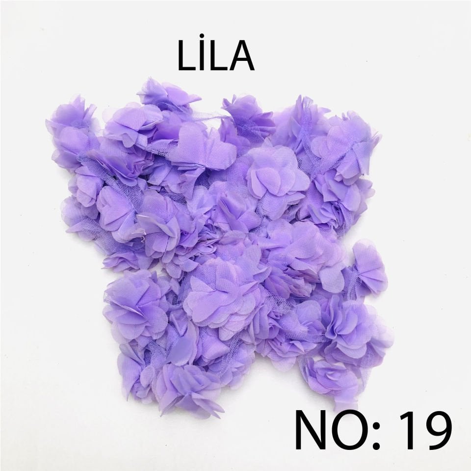 ÇİÇEK TÜL LAZER KESİM 10m NO:19 - LİLA