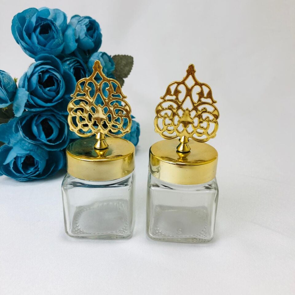 CAM KAVANOZ BOŞ KARE GÜNEŞ TEPELİ 40cc