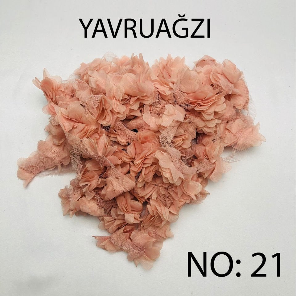 ÇİÇEK TÜL LAZER KESİM 10m NO:21 - YAVRUAĞZI