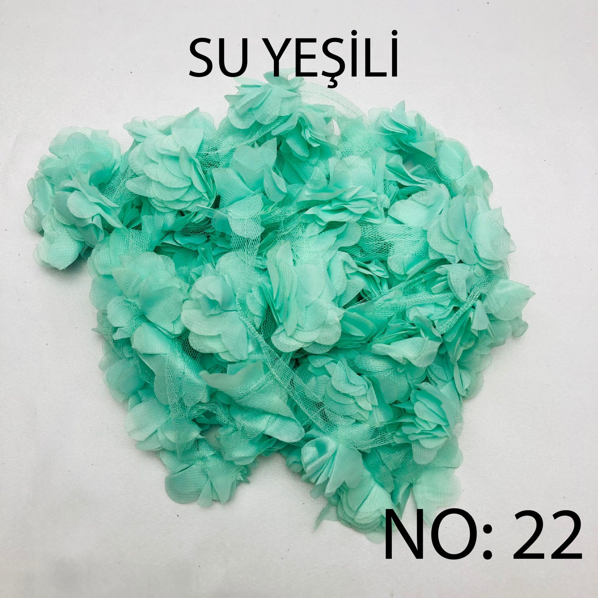 ÇİÇEK TÜL LAZER KESİM 10m NO:22 - SU YEŞİLİ