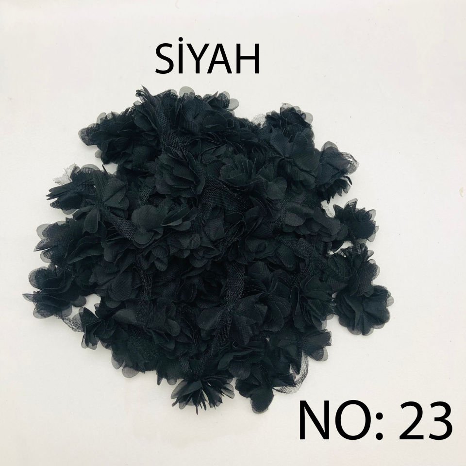 ÇİÇEK TÜL LAZER KESİM 10m NO:23 - SİYAH
