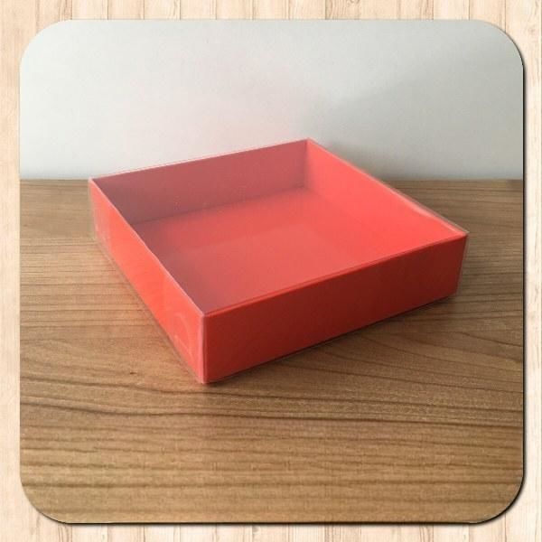 12x12x3 ALTI KIRMIZI ÜSTÜ ASETAT KUTU