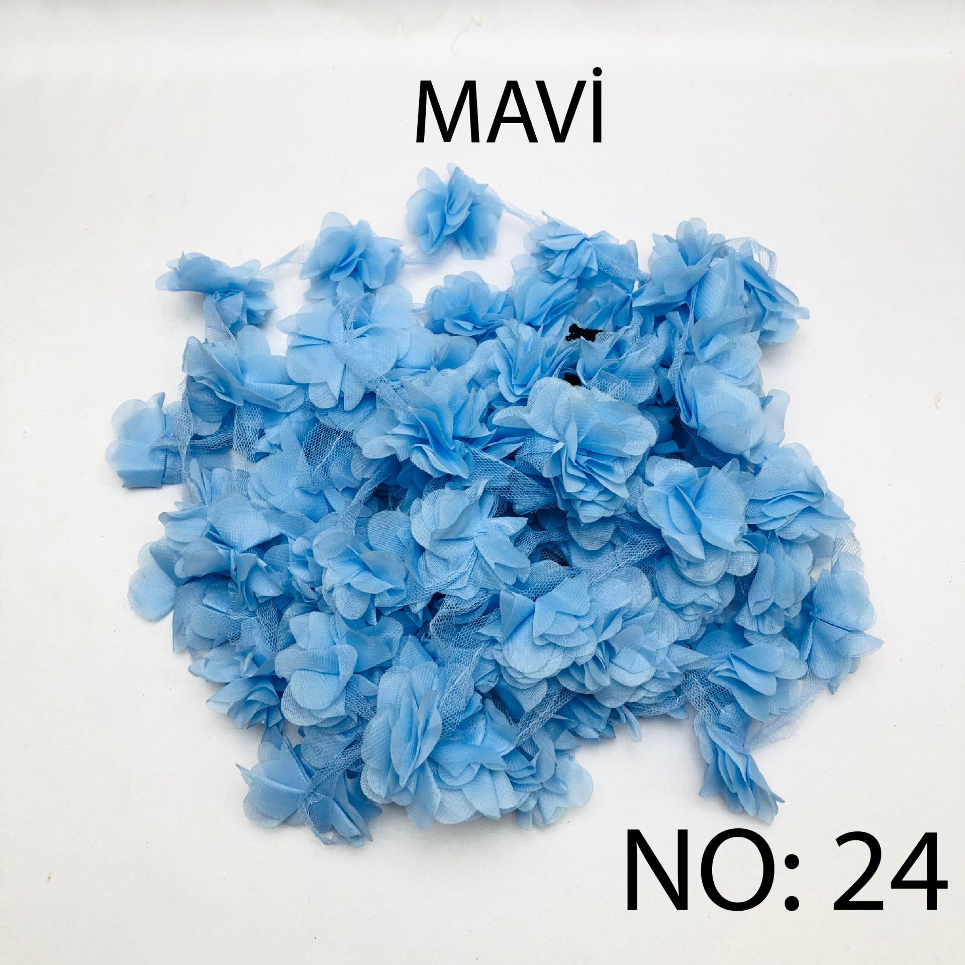 ÇİÇEK TÜL LAZER KESİM 10m NO:24 - MAVİ
