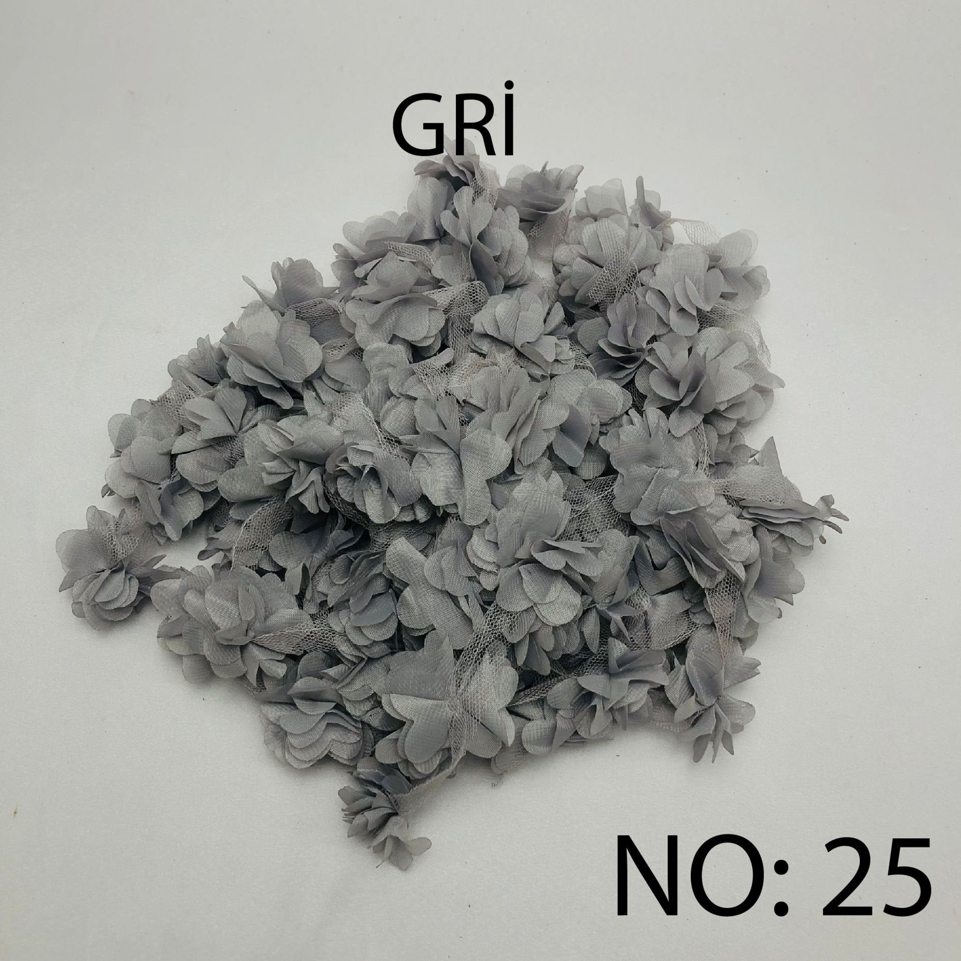 ÇİÇEK TÜL LAZER KESİM 10m NO:25 - GRİ