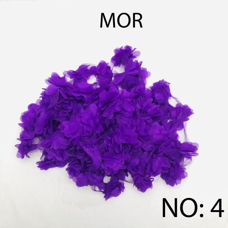 ÇİÇEK TÜL LAZER KESİM 10m No:4 - MOR