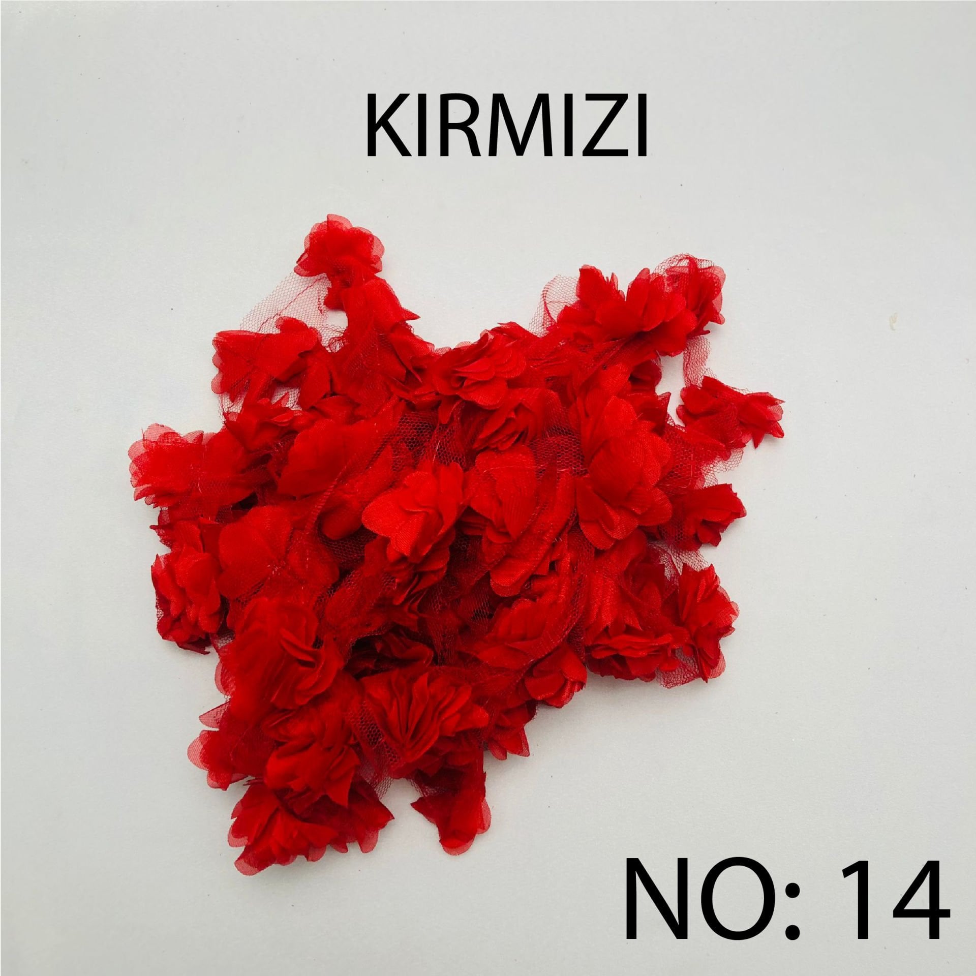 ÇİÇEK TÜL LAZER KESİM 10m NO:14 - KIRMIZI