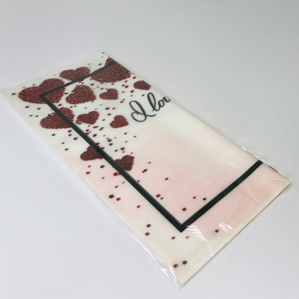 BUKETLİK ÇİÇEK AMBALAJI AMBALAJ KAĞIDI KIRMIZI KALP 20'Lİ