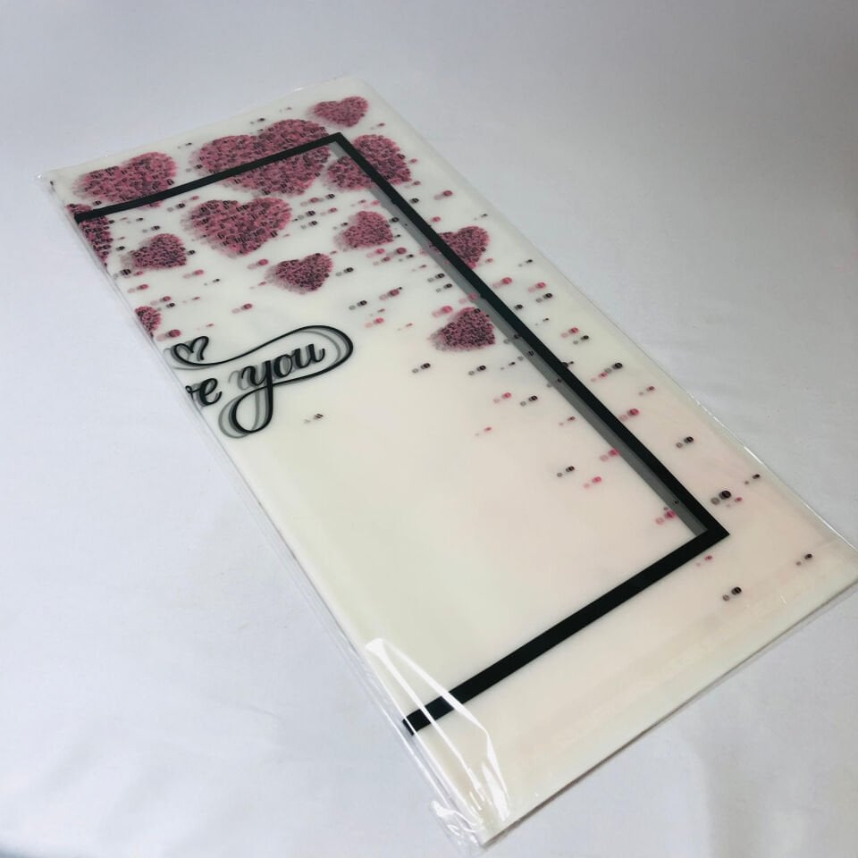 BUKETLİK ÇİÇEK AMBALAJI AMBALAJ KAĞIDI PEMBE KALP 20'Lİ