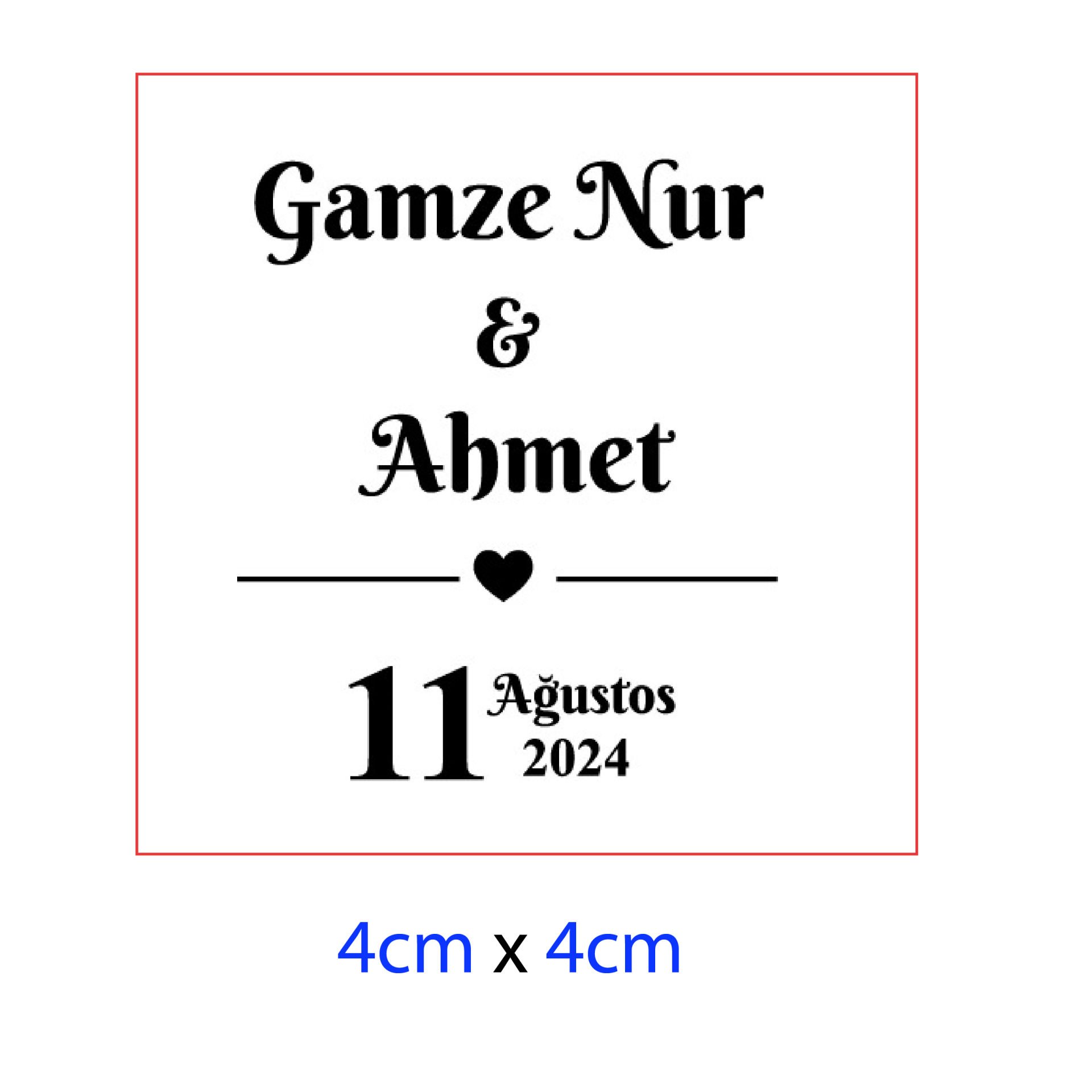 Etiket Model 002 Kuşe Kağıt - Kare
