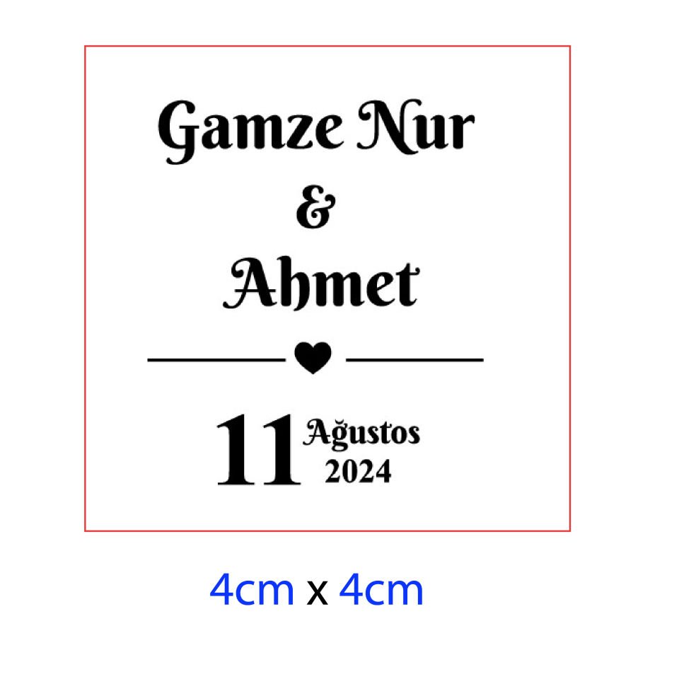 Etiket Model 002 Kuşe Kağıt - Kare