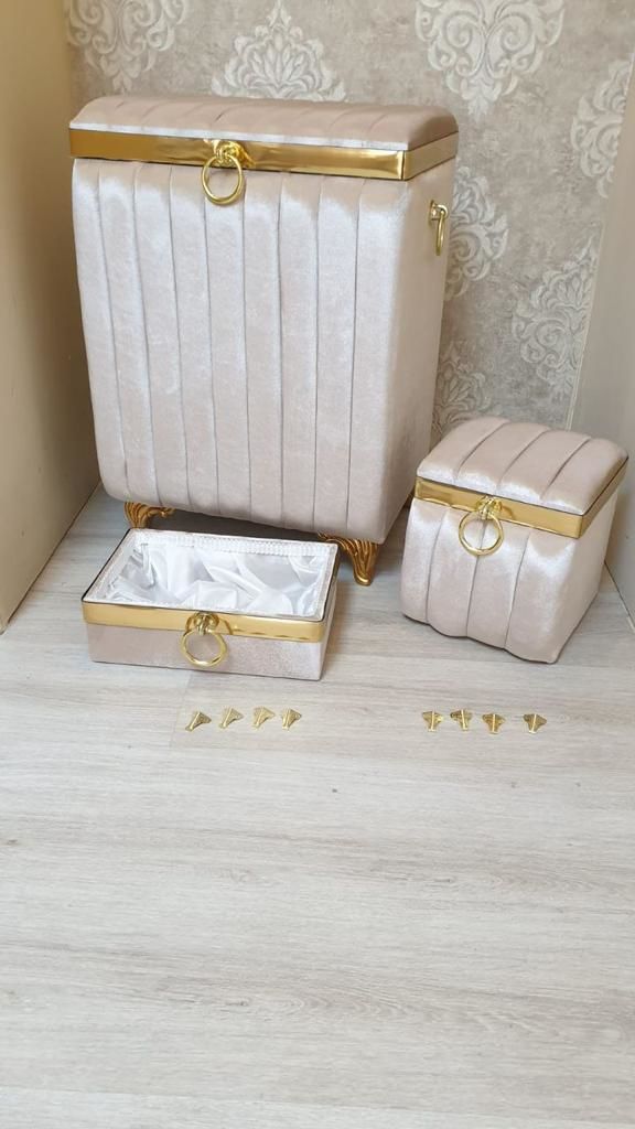 3'LÜ ÇİZGİLİ KİRLİ KREM SEPETİ