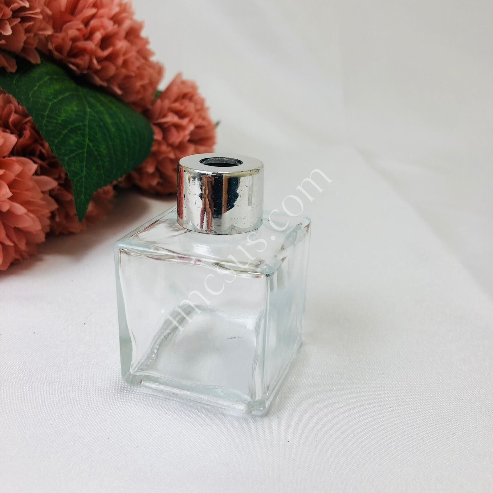CAM ŞİŞE KARE BAMBU ODA KOKUSU 50CC (BTL007) Gümüş - 1 Koli (144 Adet)