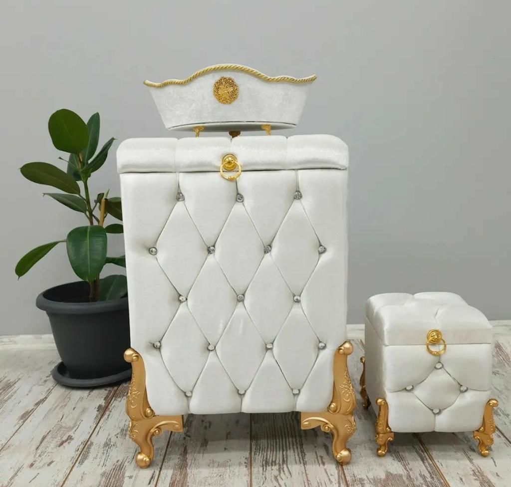 3'LÜ ÇİZGİLİ BEYAZ KİRLİ SEPETİ