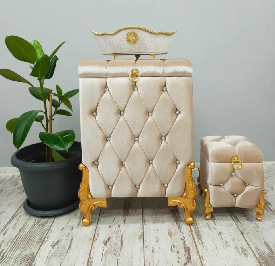 3'LÜ ÇİZGİLİ KREM KİRLİ SEPETİ