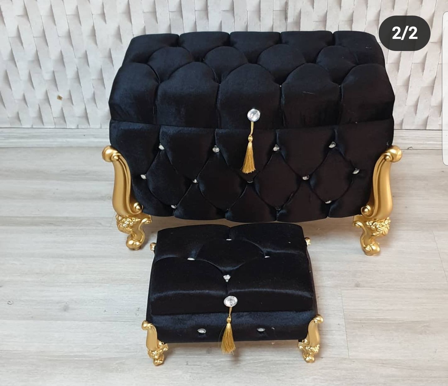 2'Lİ SİYAH SANDIK SET KAPİTONE