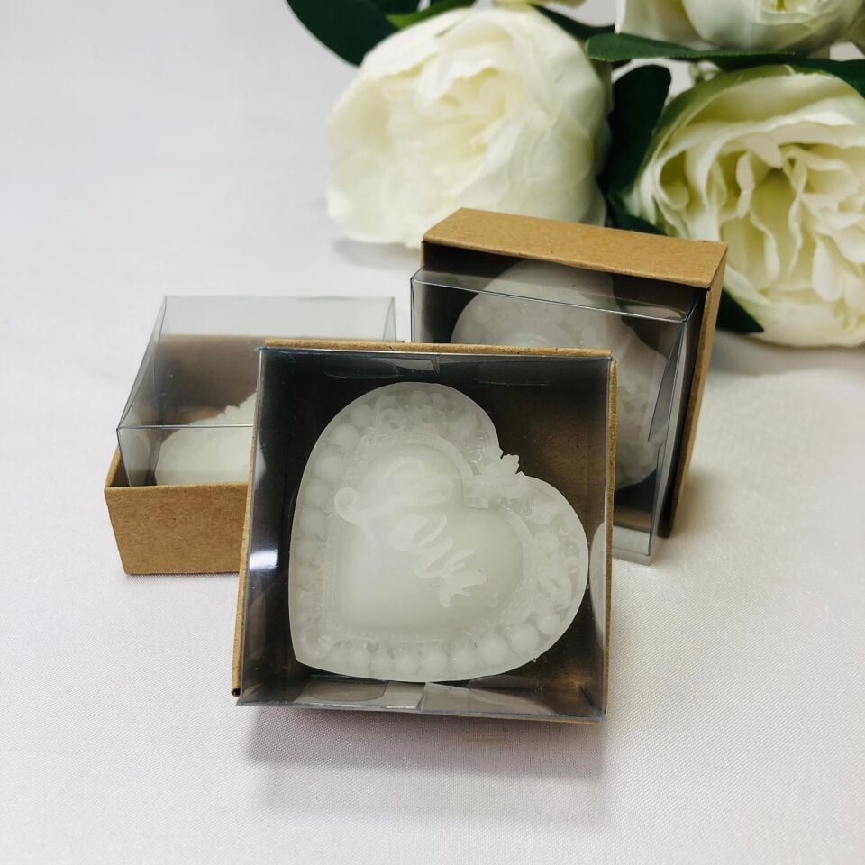 LOVE YAZILI KALP MUM ALT KRAFT 5cm