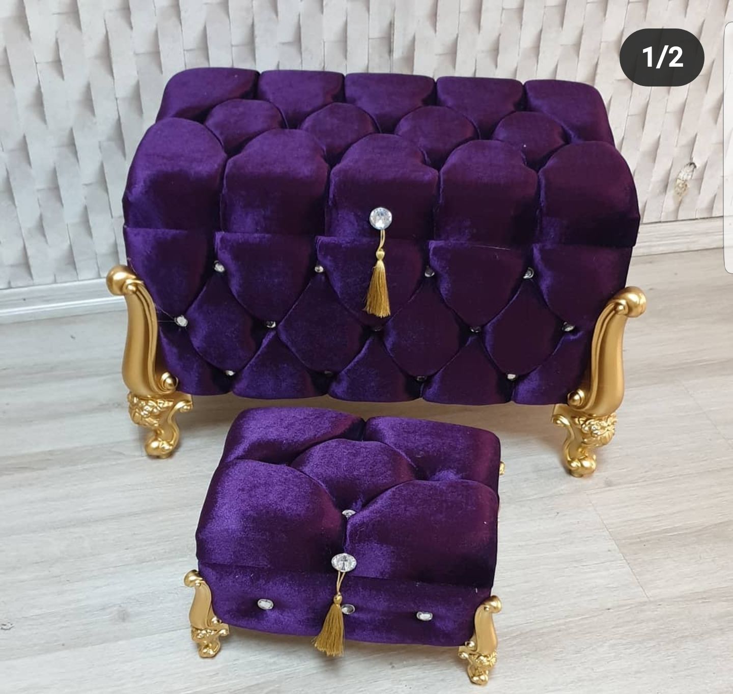 2'Lİ MOR SANDIK SET KAPİTONE