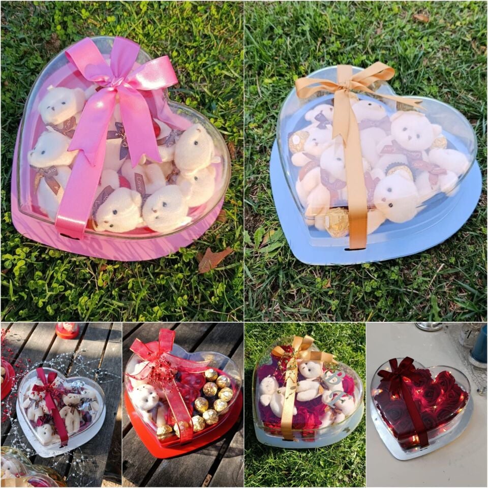 BÜYÜK MİKA KALP KUTU 27cm