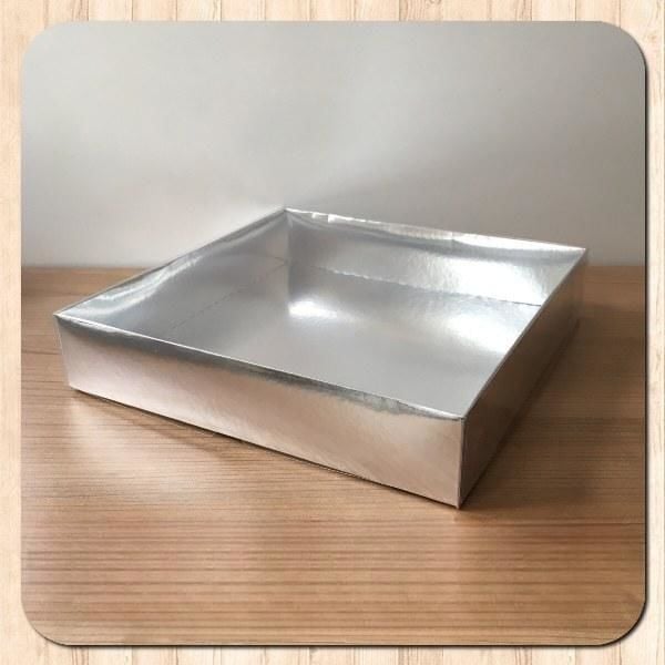 25x25x5 ALTI GÜMÜŞ ÜSTÜ ASETAT KUTU