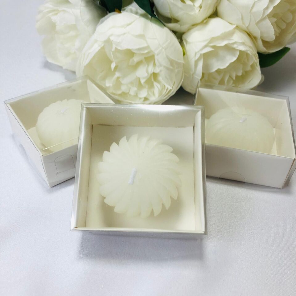 DALGA BURGU MUM BEYAZ ALT ASETAT KUTULU 5cm