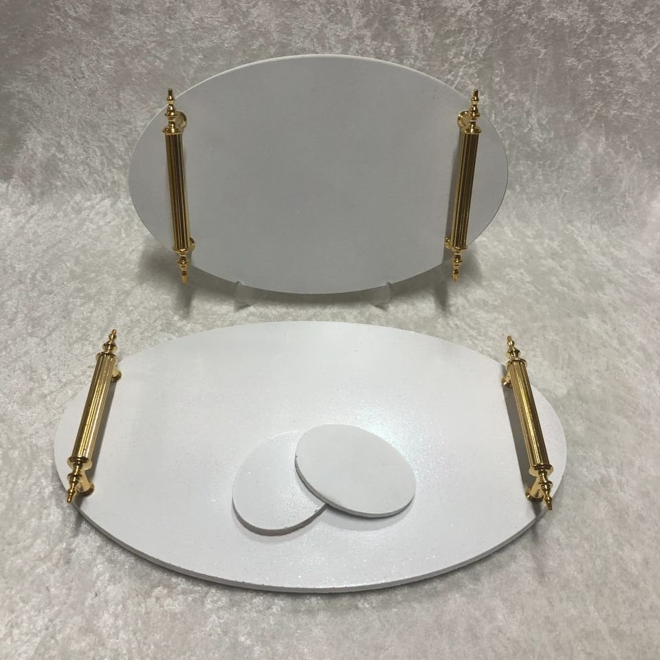 EPOKSİ TEPSİ 2'Lİ MERMER GÖRÜNÜMLÜ SİMLİ OVAL