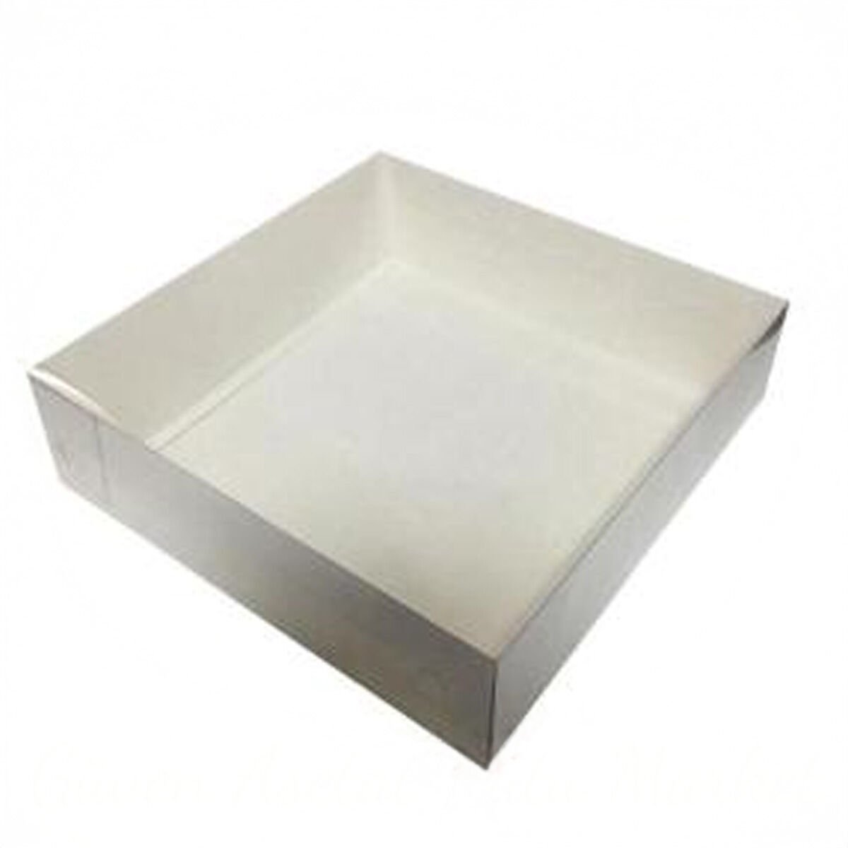 35x35x10 Altı Beyaz Karton Üstü Asetat Kutu