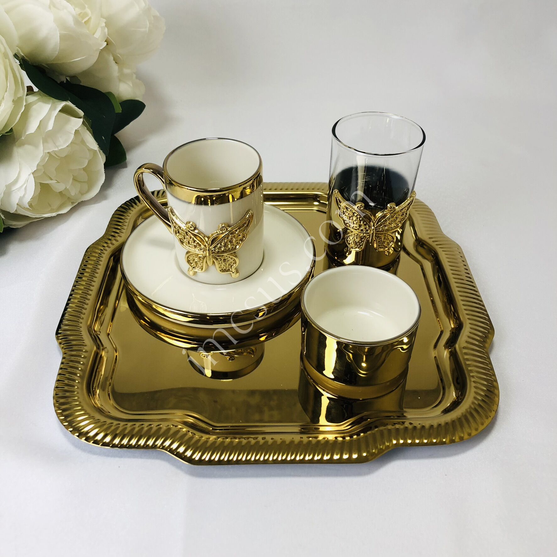 KELEBEK FİGÜR DAMAT KAHVE FİNCAN SETİ