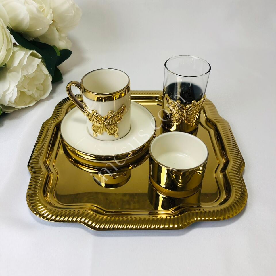 KELEBEK FİGÜR DAMAT KAHVE FİNCAN SETİ