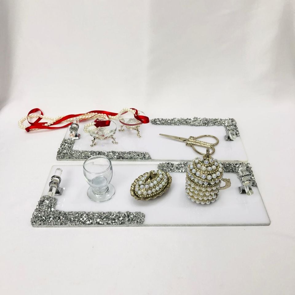 MOBLEN TEPSİ VARAKLI 2'Lİ TAŞLI İNCE DİKDÖRTGEN